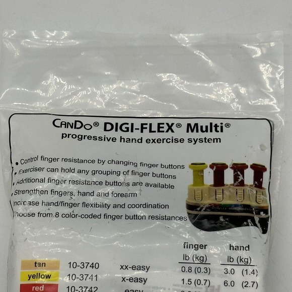 CanDo Digi-Flex Multi Progressive Hand Exerciser 10-3743 Moderate New in Package - Picture 4 of 6